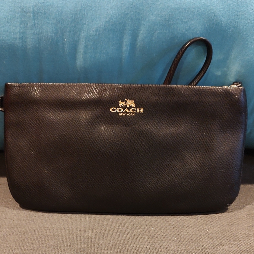 Coach Black Leather Toiletry Bag